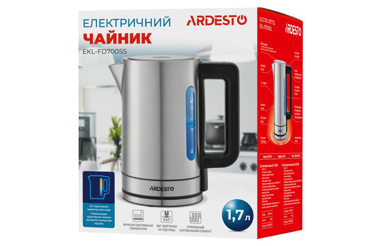 Електрочайник Ardesto Steel Collection EKL-FD700SS