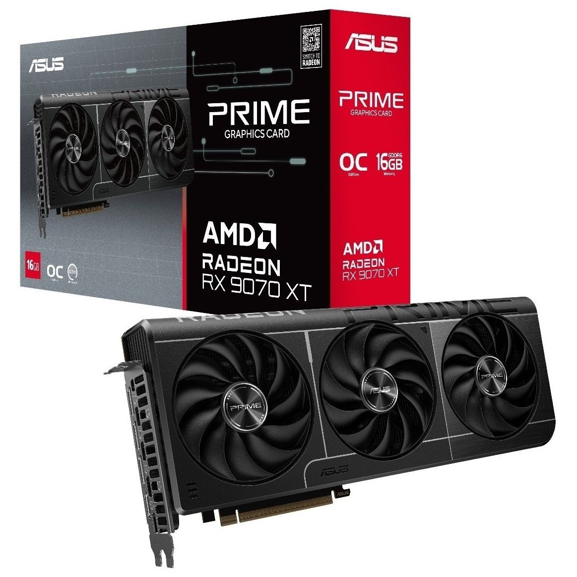 Відеокарта ASUS Radeon RX 9070 XT 16GB Prime OC (PRIME-RX9070XT-O16G)