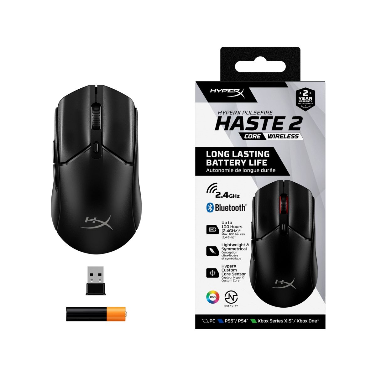 Мишка HyperX Pulsefire Haste 2 Core Wireless Black (8R2E6AA)