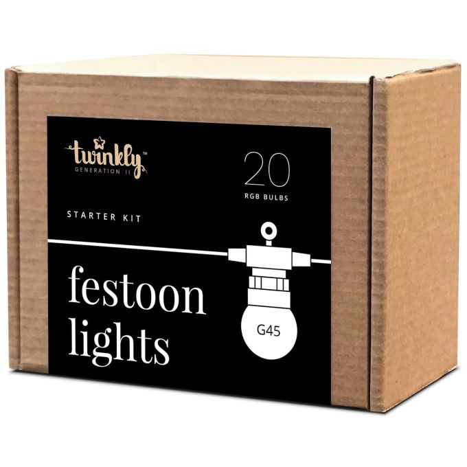 Гірлянда Smart LED Twinkly Festoon RGB 20 чорний (TWF020STP-BEU)