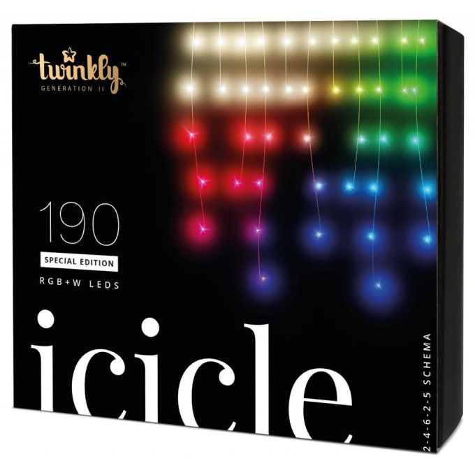 Гірлянда Smart LED Twinkly Icicle RGBW 190 прозорий (TWI190SPP-TEU)