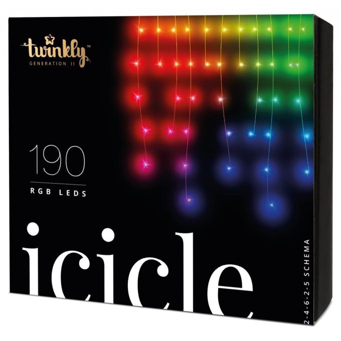 Гірлянда Smart LED Twinkly Icicle RGB 190 прозорий (TWI190STP-TEU)