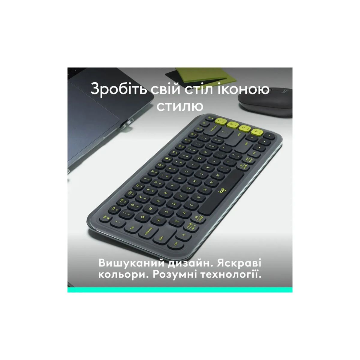 Клавіатура Logitech POP Icon Keys Bluetooth UA Graphite (920-013157)