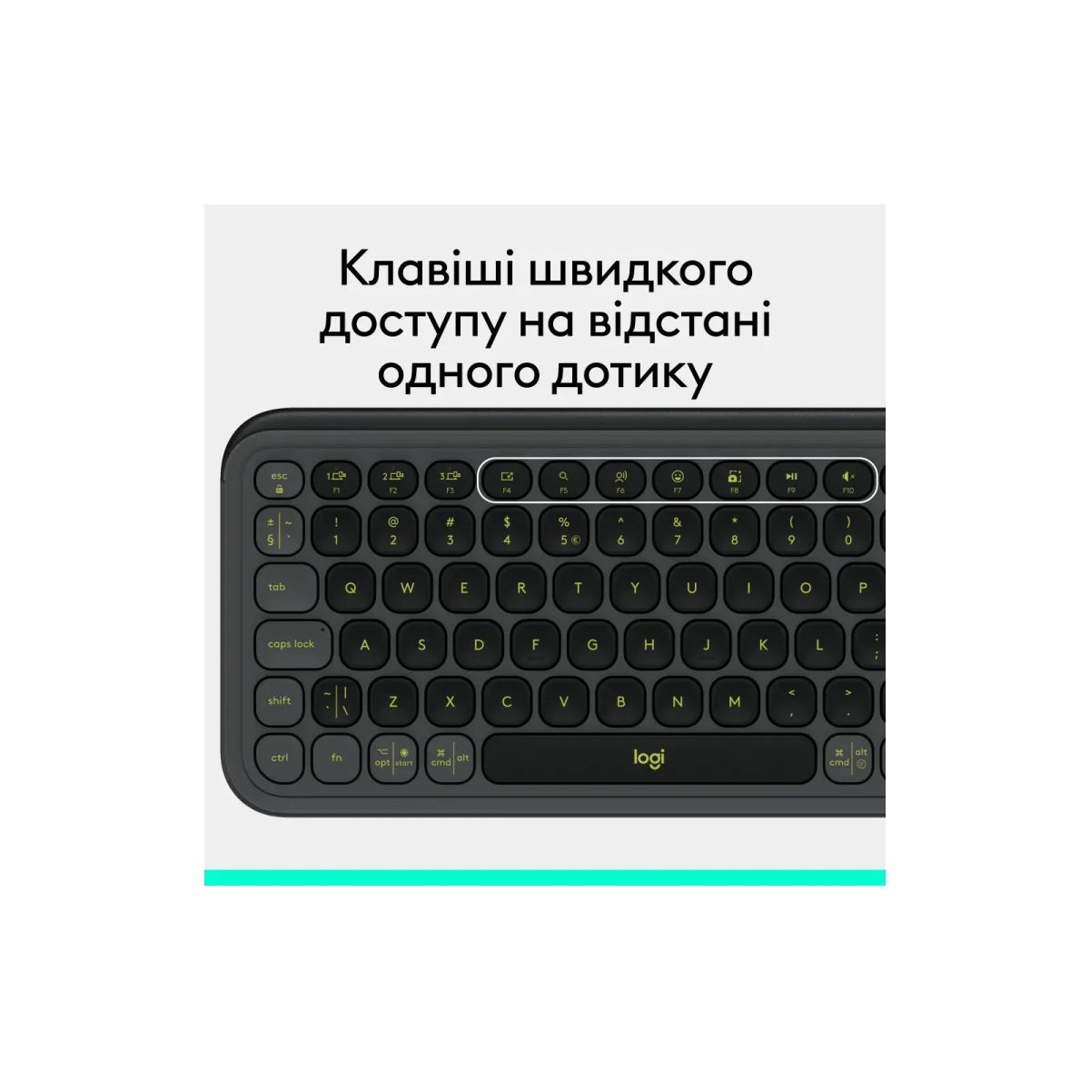 Клавіатура Logitech POP Icon Keys Bluetooth UA Graphite (920-013157)