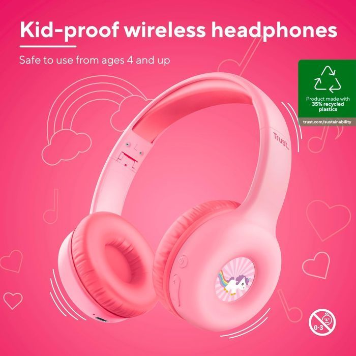 Навушники Trust Nouna Kids Wireless Pink