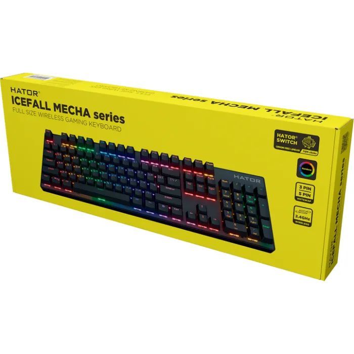 Клавіатура Hator Icefall Mecha Rainbow Wireless Black (HTK204UA)