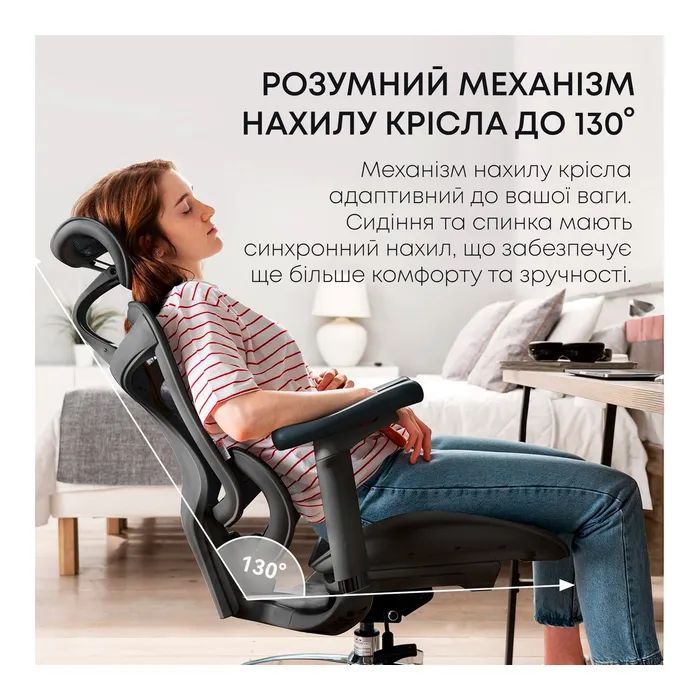 Офісне крісло Sihoo Doro C300L Mesh Black (DORO-C300L-A3-101)