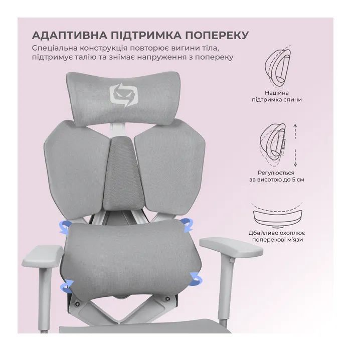Крісло ігрове Sihoo Xallking X5C Mesh Grey (X5FC-N101)