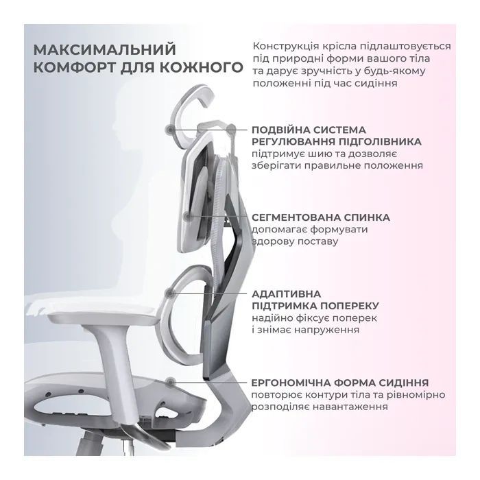 Крісло ігрове Sihoo Xallking X5C Mesh Grey (X5FC-N101)