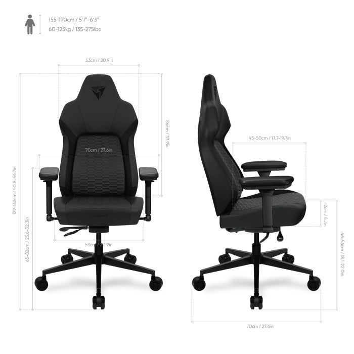 Крісло ігрове TX3 Core Smart Racer Black (TEGC-2069101.11)