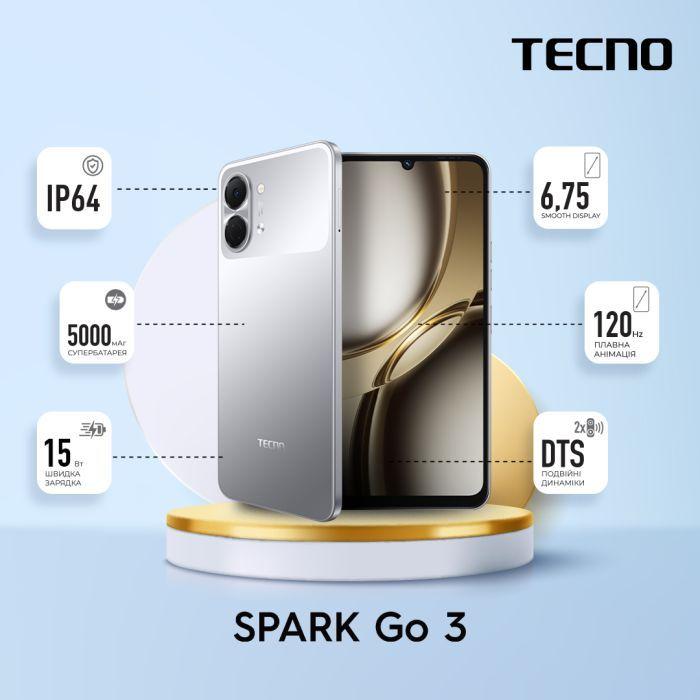 Смартфон Tecno Spark Go 3 4/128 Titanium Grey