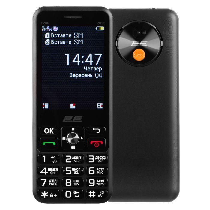 Мобільний телефон 2E E280 2025 Black + Батарея