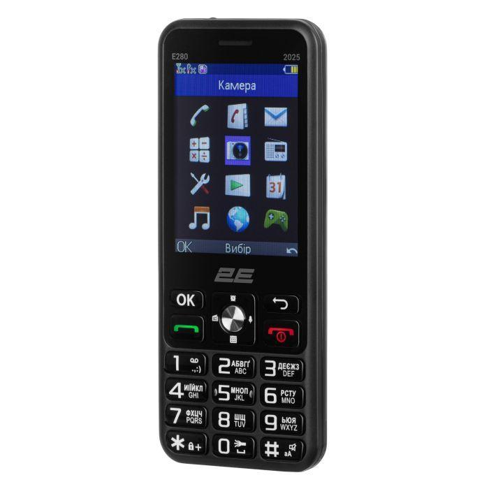 Мобільний телефон 2E E280 2025 Black + Батарея