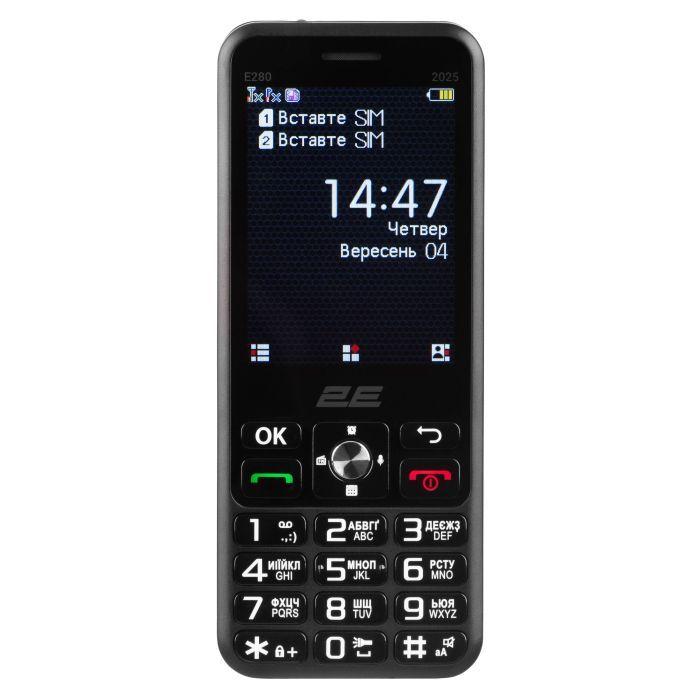 Мобільний телефон 2E E280 2025 Black + Батарея