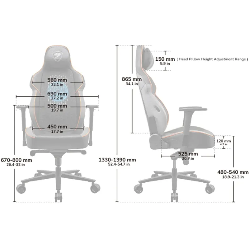 Крісло ігрове Cougar NxSys Aero
