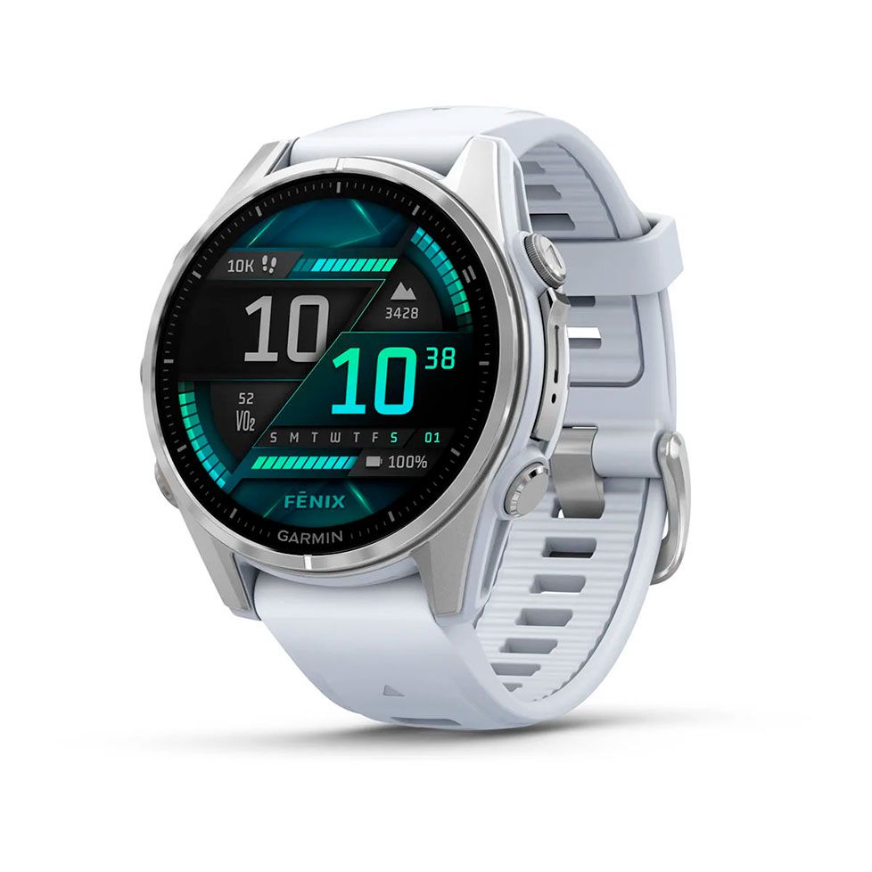 Смарт-годинник Garmin fenix 8 AMOLED 43mm Silver with Whitestone Silicone Band (010-02903-00)