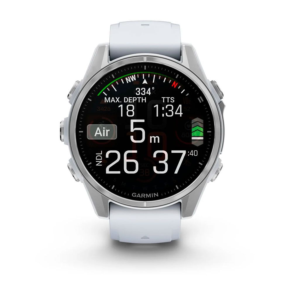 Смарт-годинник Garmin fenix 8 AMOLED 43mm Silver with Whitestone Silicone Band (010-02903-00)