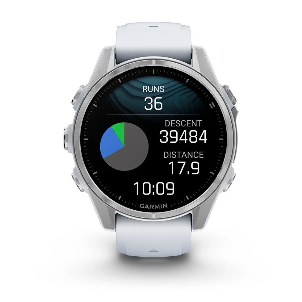 Смарт-годинник Garmin fenix 8 AMOLED 43mm Silver with Whitestone Silicone Band (010-02903-00)