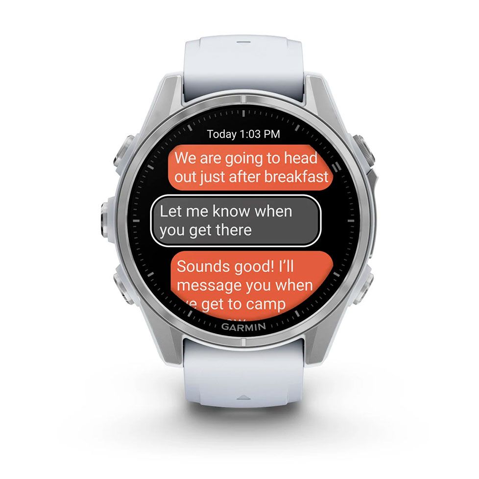 Смарт-годинник Garmin fenix 8 AMOLED 43mm Silver with Whitestone Silicone Band (010-02903-00)