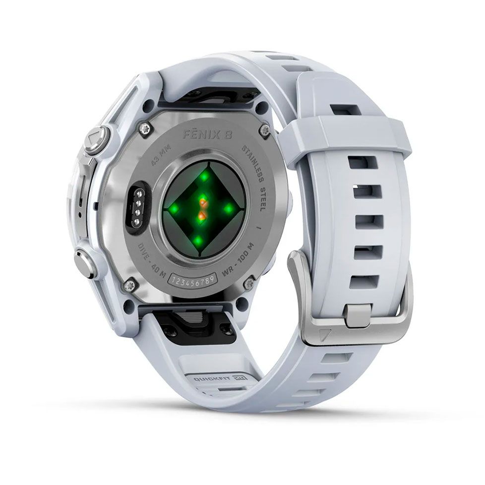 Смарт-годинник Garmin fenix 8 AMOLED 43mm Silver with Whitestone Silicone Band (010-02903-00)