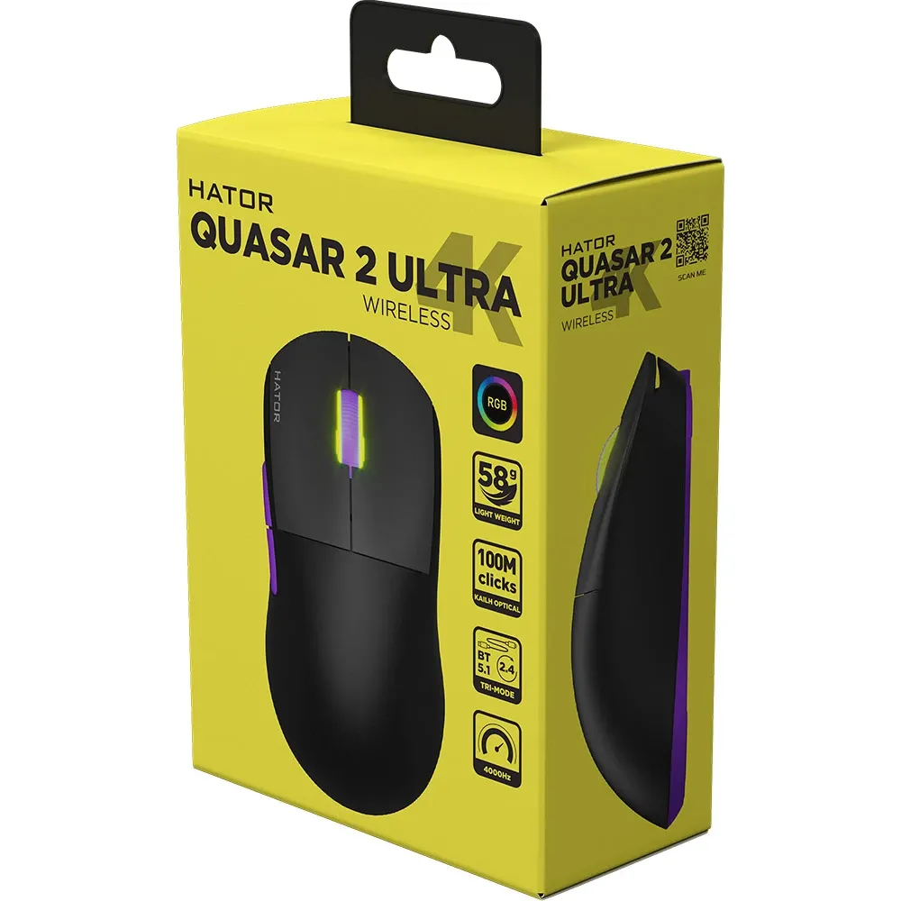 Мишка Hator Quasar 2 Ultra 4K Wireless Black Lilac (HTM570BL)