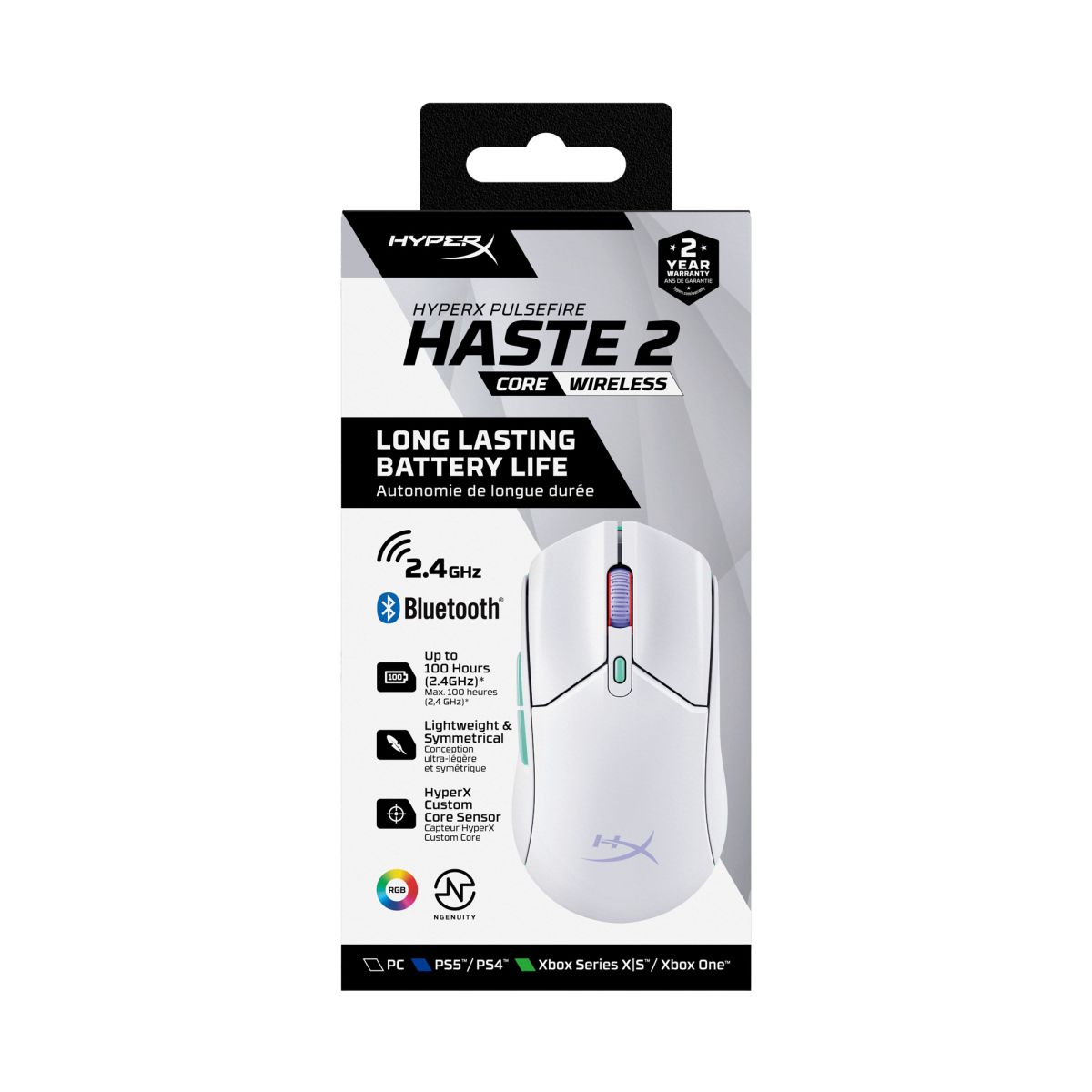 Мишка HyperX Pulsefire Haste 2 Core Wireless White (8R2E7AA)