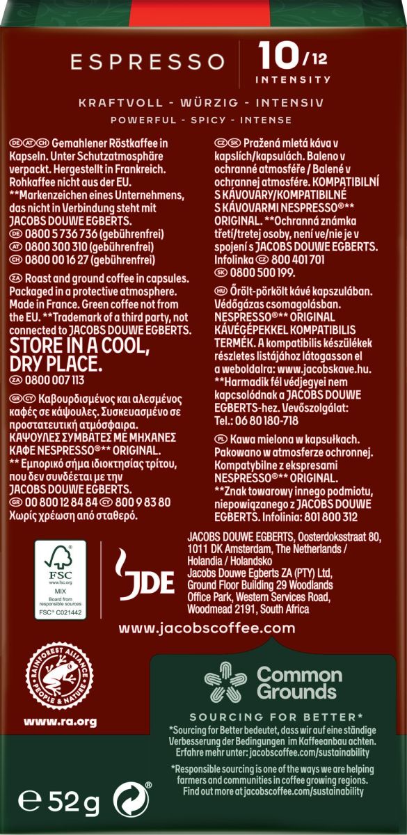 Кава в капсулах Jacobs Espresso Intenso 10шт