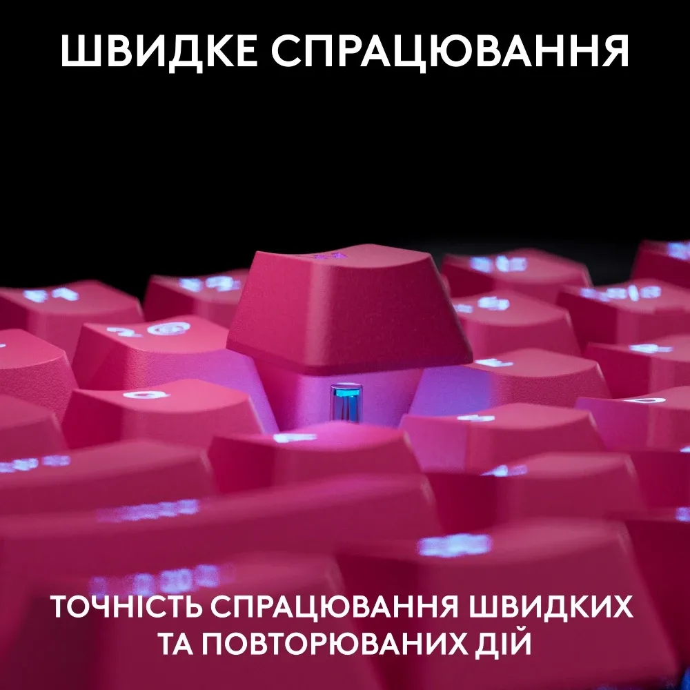 Клавiатура Logitech G PRO X TKL Rapid Magenta (920-013253)