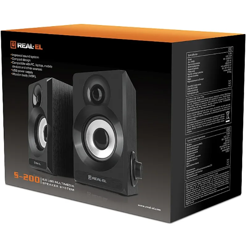 Акустична система REAL-EL S-200 Black